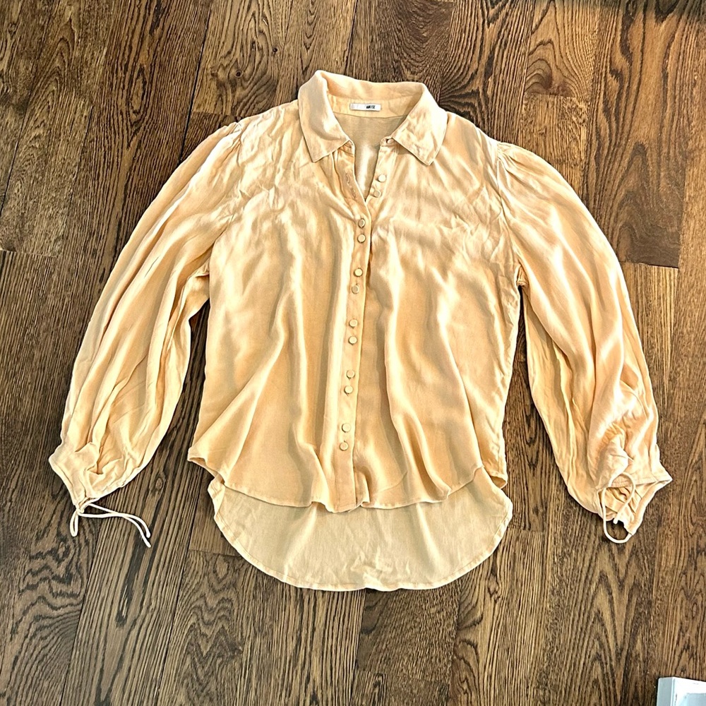Amuse Society Peach Covered Button Blouse
